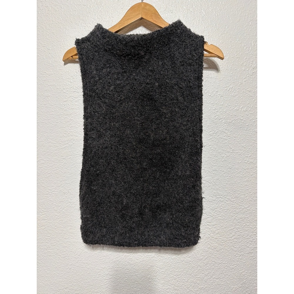 H&M Alpaca Merino Wool Blend Sweater Vest Dark Gray Sleeveless Size 2